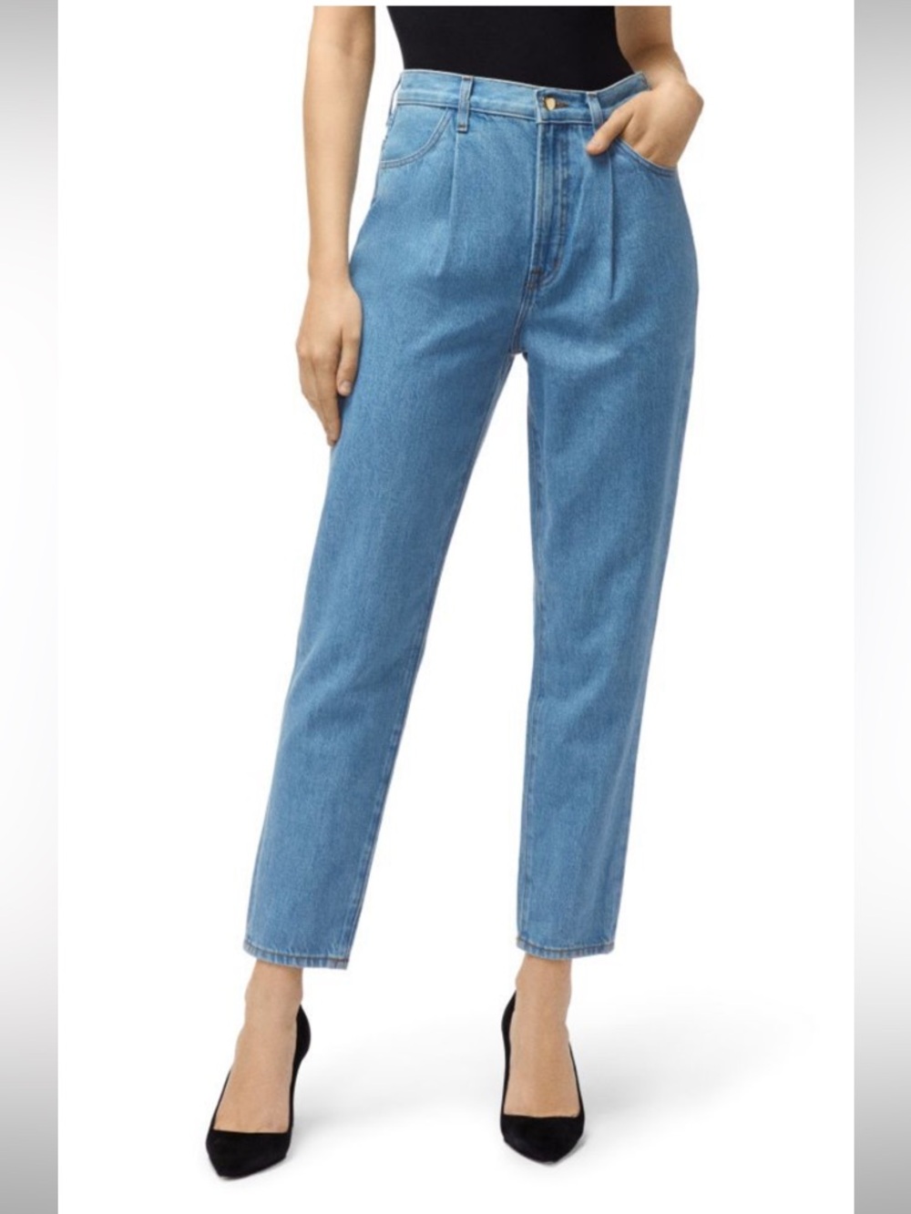 J Brand pleated peg jeans in innocence